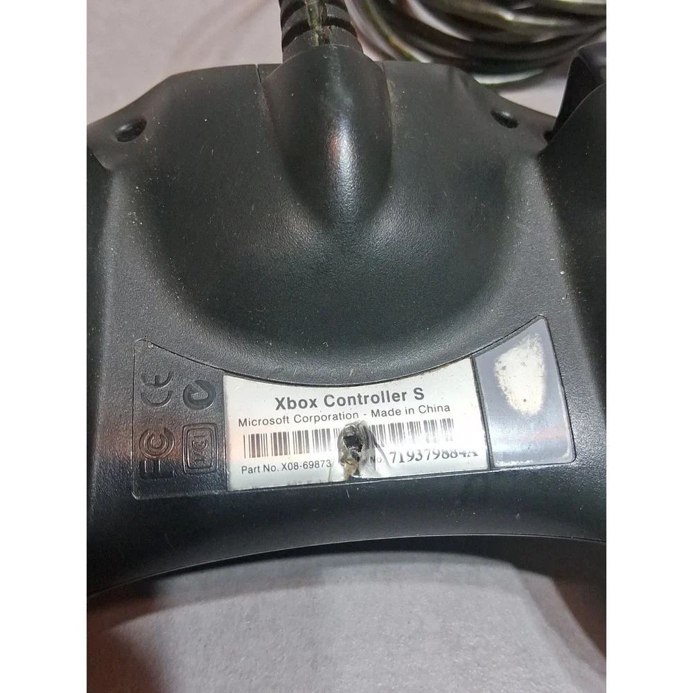 3 Microsoft Original Xbox Controller S Type Black - Breakaway Cable X2 Untested